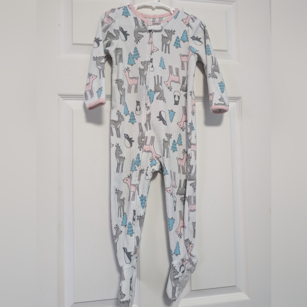 Carter's Pink and White Footies One Piece